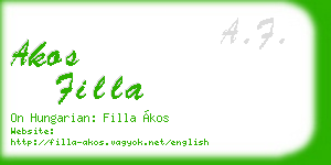 akos filla business card